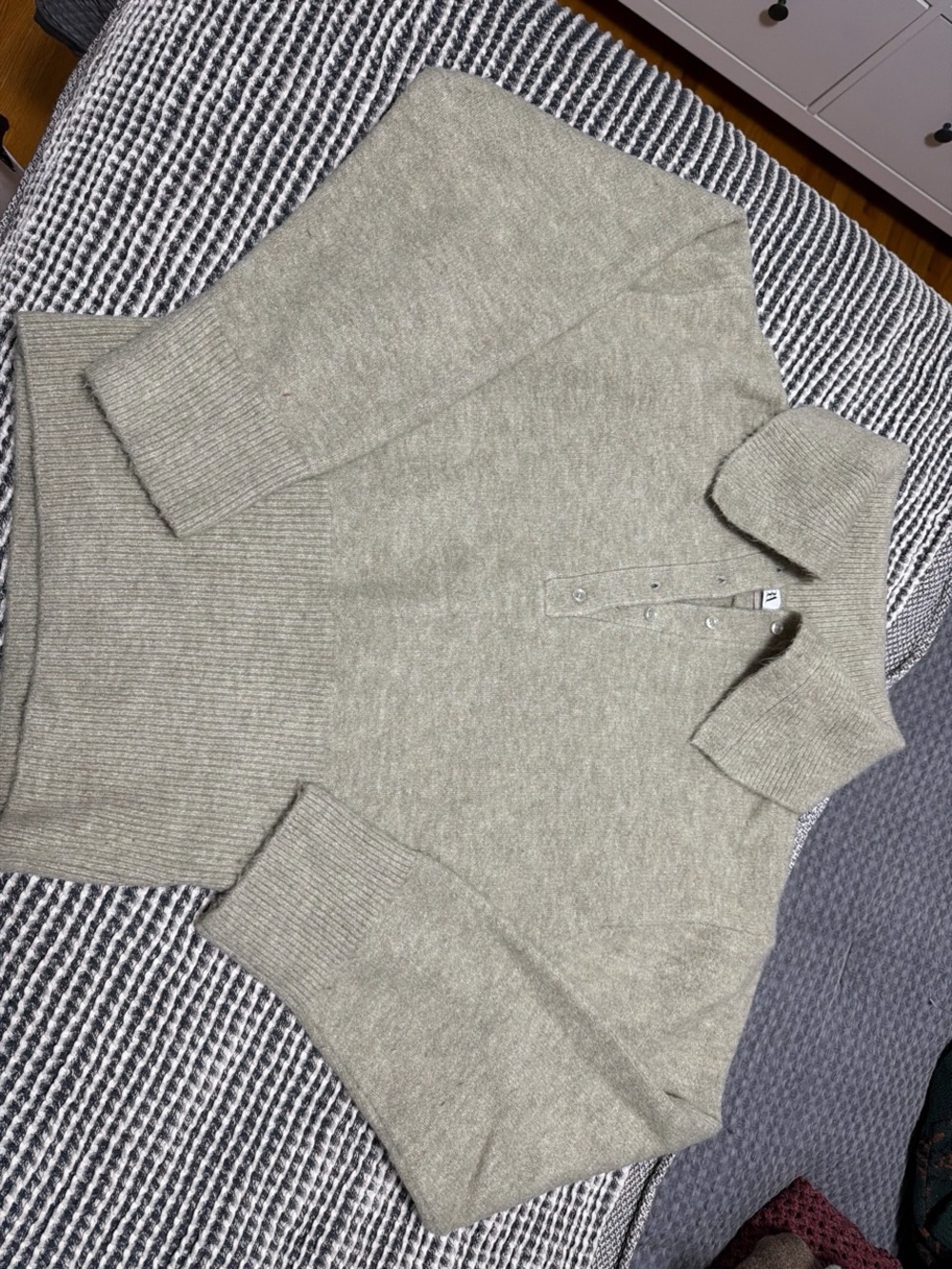 Zara Soft Ribbed Mock Neck Sweater in Light Olive